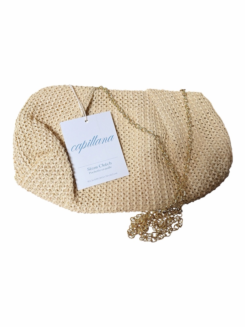 NWT Capittana Straw Clutch Crossbody Bag - Natural, Woven, Beach Vacation - Picture 5 of 9
